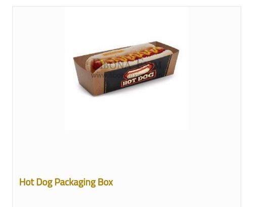 Glossy Lamination Rectangular Shape Hot Dog Packaging Box