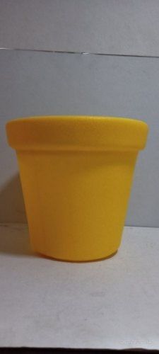 Yellow Color Round Shape Plain Unbreakable Planter