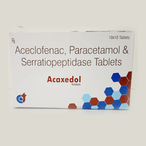  एसीक्लोफेनाक 100 मिलीग्राम+पेरासिटामोल 325 मिलीग्राम+सेराटिपेप्टिडेज़ 15 मिलीग्राम टैबलेट आयु समूह: वयस्क 