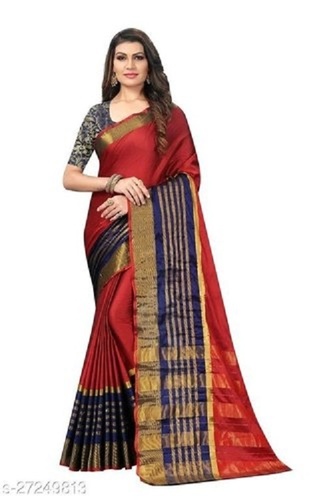 Malty Color Casual Wear Heavy Rich Aura Silk Design And Jacquard Weaving Rich Saree