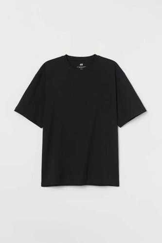 Flexible And Rayon Plain Short Sleeve Traditional Collar Black T