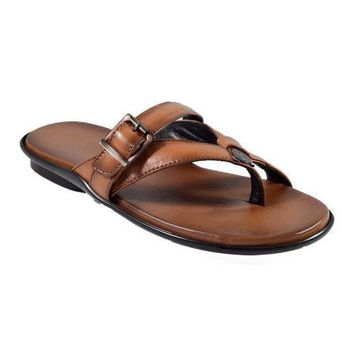 Brown Mens Leather Slipper