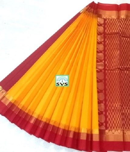 Casual Wear Silk Cotton Sarees With Blouse Piece