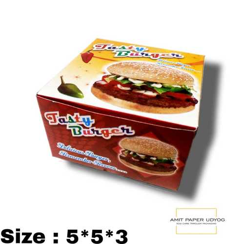 Multicolour Printed Burger Packaging Paper Box