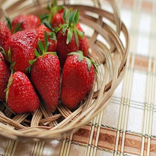 Potassium per 153mg 4% Carbohydrate per 8g 2% Dietary Fiber per 2g 8% Protein per 0.7g 1% Delicious Sweet Healthy Red Fresh Strawberry