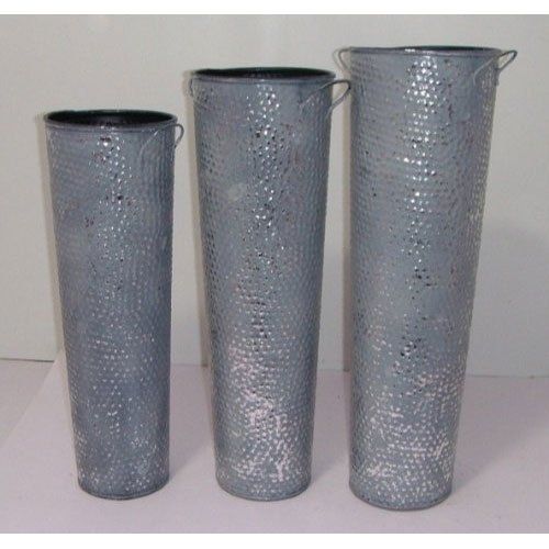 Silver Color Glass Decorative Flower Vase