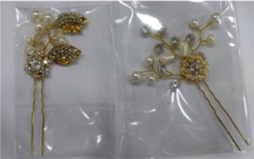 3 Inches Golden Brass Hair Clip Used By: Girls