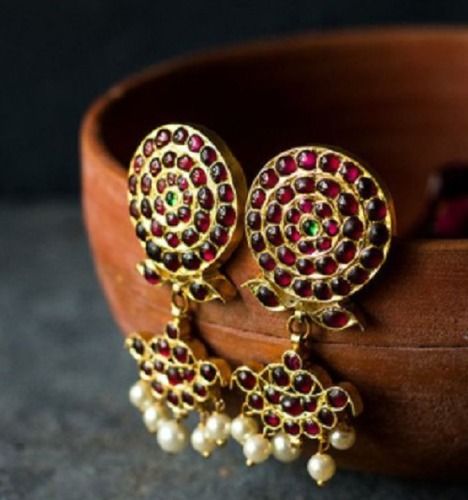 Festival Red Silver Ethnic Earring Gender: Women