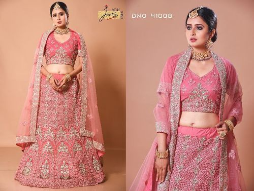 Baby Pink Multi Embroidered Designer Lehenga Choli For Wedding –  TheDesignerSaree