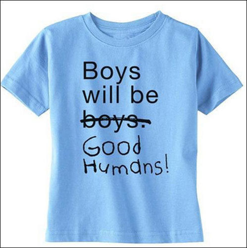 Sky Blue Kids Half Sleeves Printed T-Shirt