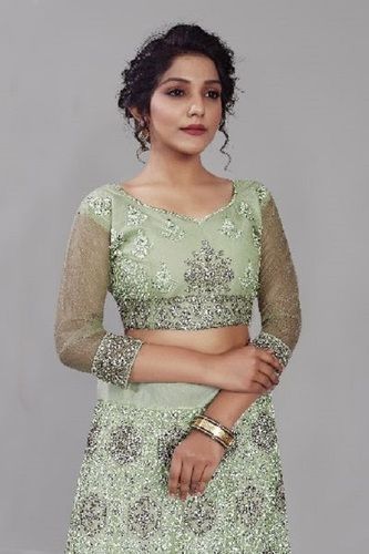 Buy Exquisite Navy Blue Semi Stitched Banarasi Silk Lining Designer  Jacquard Lehenga Choli | Lehenga-Saree