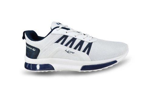 White Light Weight Men Lace Up Sports Shoes