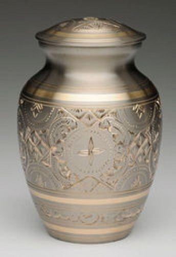 Platinum And Golden Brass Cremation Urn