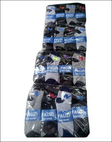 White Printed Stretchable Cotton Mens Socks