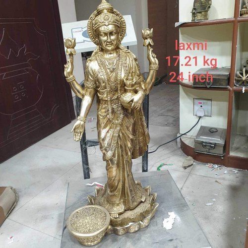 Durable Brass Golden Colour Maa Laxmi Statue