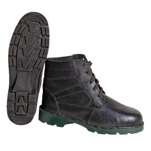 Heat And Shock Proof High Ankle Leather Safety Shoes