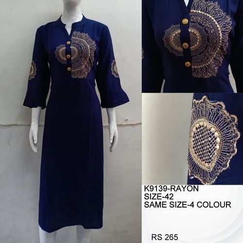 Washable Ladies Blue Color Fancy Kurti