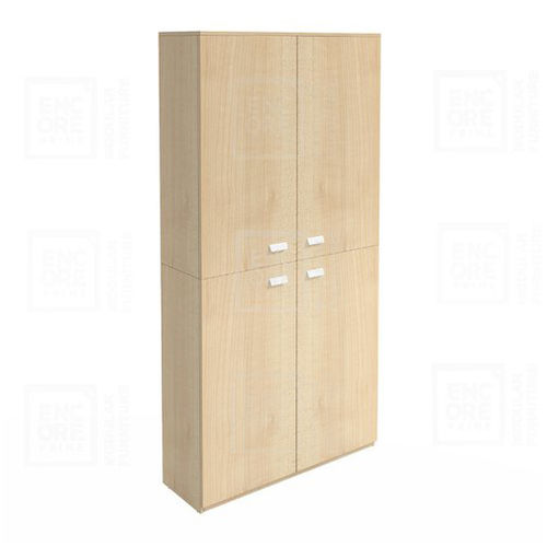 Natural Finish Multilevel Office Wooden Cupboard