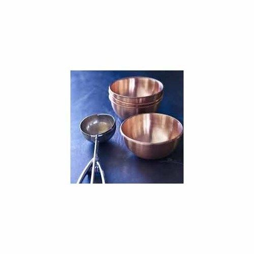 Chrome Plain Pattern Round Shape Copper Ice Cream Bowl