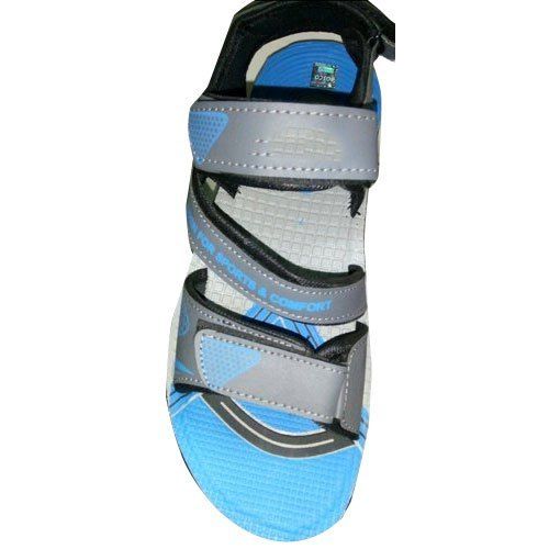 Fancy Sky Blue And Grey Daily Wear Mens Sandal