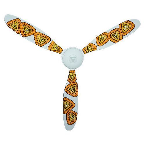 Super X1 Unyc Mosiac Ceiling Fan, Hand Painted, White Color, Size : 1200mm