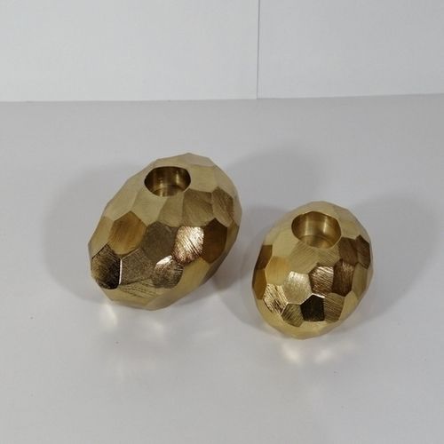 Metal Aluminum Gold Plated T-Light Holder Large