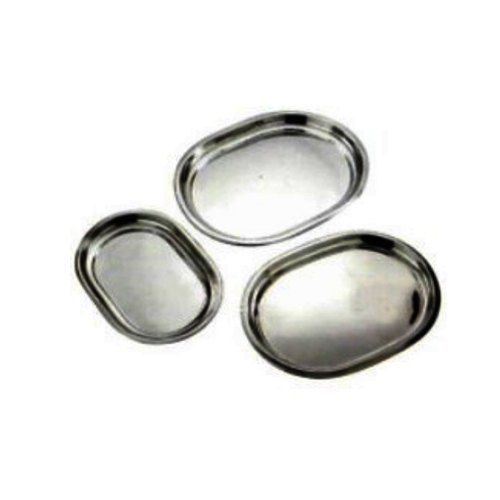 Silver Oval Stainless Steel Serving Tray