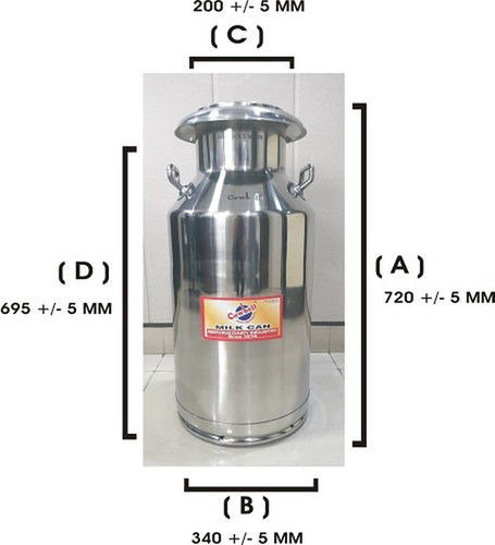 Silver Stainless Steel Milk Can 9.4Kg