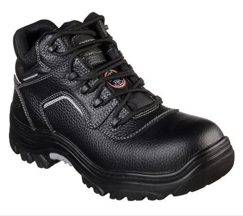 Black Skechers Safety Shoes - Outsole Material: Rubber