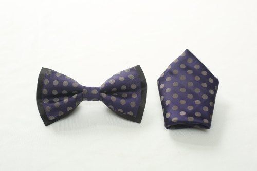 Multi Color Blue Printed Bow Mens Ties