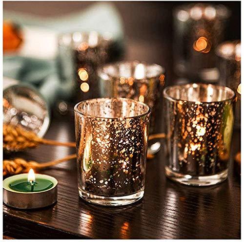 Decent Glass Set Of 12 Silver Mercury Votive Tealight Candle Holders For Diwali &Amp; Christmas, Lighting Decoration, Corporate Gifts, Home Decor (Copper, 12) Application: Industrial