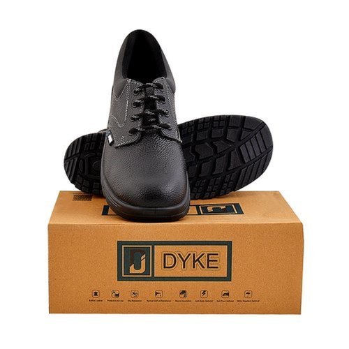 Low Ankle Industrial Leather Safety Shoes - Leather, Size 5-11, Black Color | Steel Toe, Anti-slip Sole, Chemical Resistant, Shock Absorption, Heat Resistance Up to 150 C