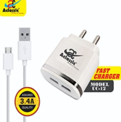 Fast Charging White Color Mobile Charger