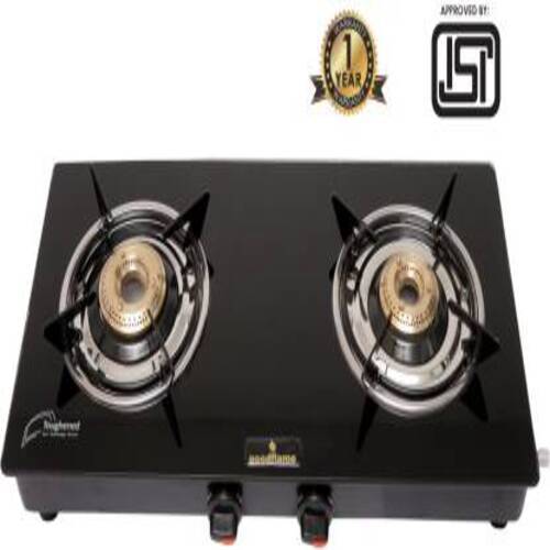 Good Flame 2 Burner MS Nano ISI Quality Mark with 1 Years Warranty Iron Manual Gas Stove (2 Burners)