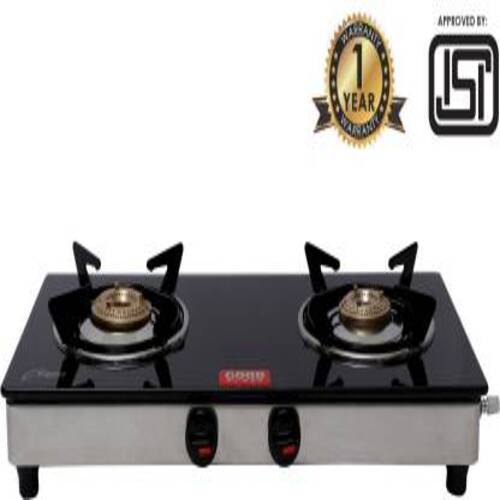 Good Flame 2 Burner SS Nano ISI Quality Mark with 1 Years Warranty Stainless Steel Manual Gas Stove