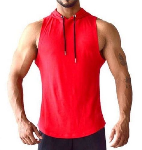 Mens Plain Sleeveless Casual Wear Hoodies