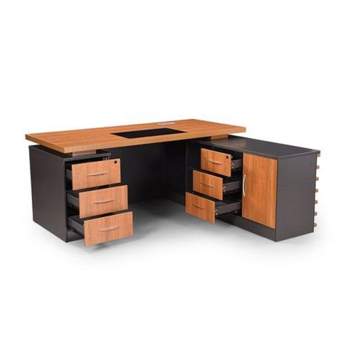 Brown Multi Drawer Wooden Modular Company Office Director Table