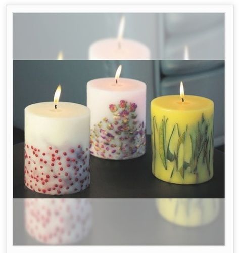 Round Shape Printed Pattern Handmade Candles