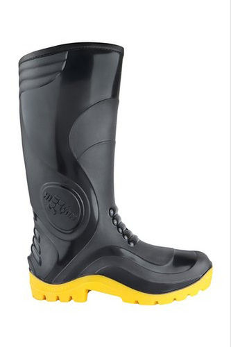 Yellow And Black Abrasion Resistance Men Gumboots