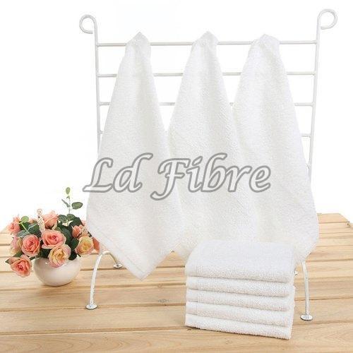 Quick Dry Cotton Terry Plain Face Towel, White Color, Size : 50X70 Cm, 450-550 Gsm