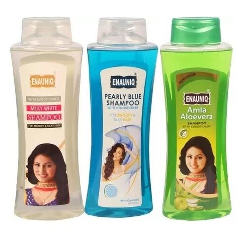 ENAUNIQ Amla Aloevera Shampoo, Milky White Shampoo and Pearly Blue Shampoo Set of 3 (500ml + 500ml + 500ml)