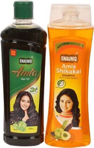 ENAUNIQ Amla Hair Oil with Orange Amla Shikakai Shampoo Pack (500ml + 500ml)