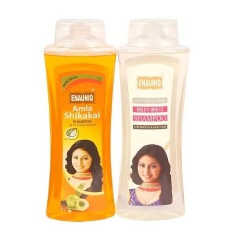 ENAUNIQ Amla Shikakai Shampoo and Milky White Shampoo Combo Pack (500ml + 500ml)