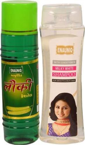 Enauniq Lauki Kesh Hair Oil with Milky White Shampoo Combo Pack (500ml + 500ml)