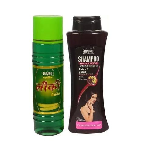 ENAUNIQ Lauki Kesh Oil and Black Shampoo Combo Pack (500ml + 500ml)