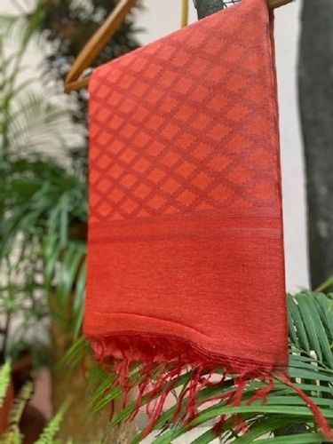 Red Handloom Tussar Silk Saree