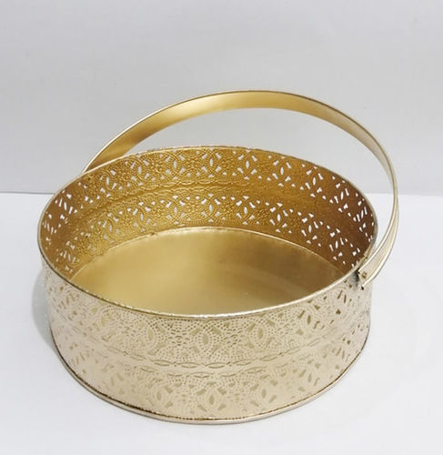 Iron Gold Color Powder Coated Basket Large