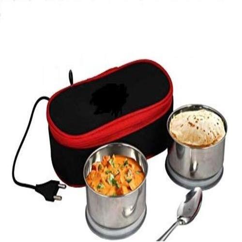 Orbit Softline 2 Containers Black Electric Lunch Box With Bag