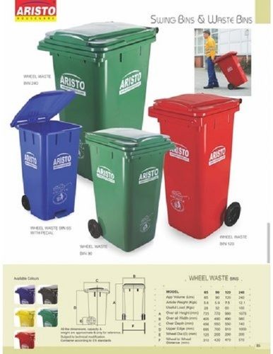 Plain Design Wheel Bin 50 Ltrs Application: Housekeeping