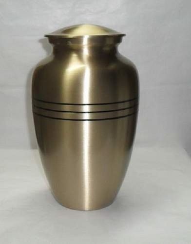 Polished Cylindrical Funeral Brass Urn